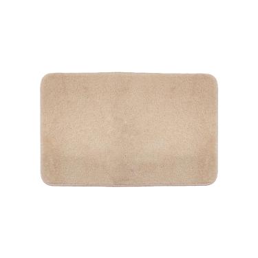 Imagem de Tapete de Banheiro Antiderrapante Retangular Pequeno Macio Bege
