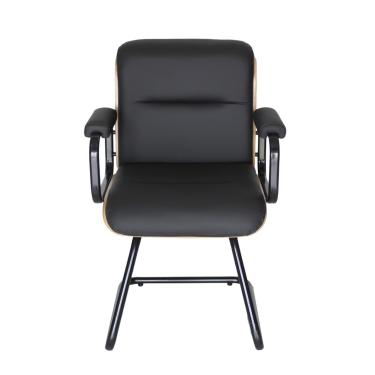 Imagem de Poltrona Eames Diretor Fixa Linha Capa em Madeira Preto