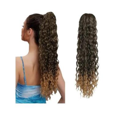 Imagem de Peruca Sintética Cacheada Longa De 24 Polegadas Com Rabo De Cavalo Aju