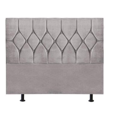 Imagem de Cabeceira Estofada Cama Box Queen 160cm Istambul Suede Cinza Claro- Mabe Magazine