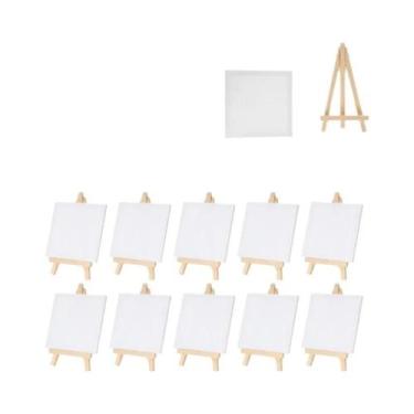 Imagem de Conjunto De Mini Tela E Cavalete Infantil 10-12 Peças Pequeno Suporte 