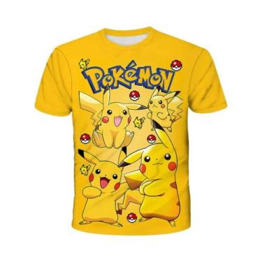 Imagem de Camisetas 3D Pokémon Para Crianças 2025 Novo Anime Roupas De Viagem Pa
