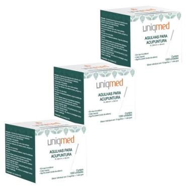 Imagem de Agulha para acupuntura 1000un 0,18x8mm kit 3cx uniqmed tamanho:0,18x8m