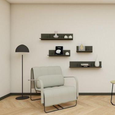 Imagem de Prateleira Madeira Livros Sala Parede Suspensa Quarto Preta - Deltre, 