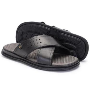 Imagem de Chinelo Masculino Antistress Anatômico de Couro Tamanho 37 ao 46-Masculino