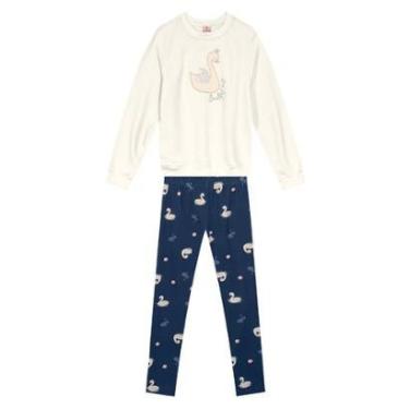 Imagem de Conjunto infantil menina charmoso brilhante Brandili Natural-Feminino