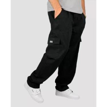 Imagem de Calça DR7 Street Cargo Classic Logo - Preta-Unissex