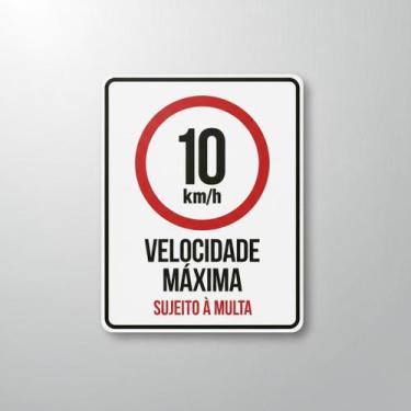 Imagem de Placa Acm 10Km Velocidade Máxima Multa 18X23 - Sinalizo