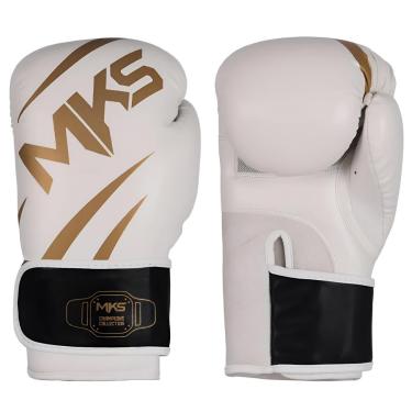Imagem de Luva De Boxe Muay Thai Kickboxing Champion V3 Branco e Dourado Mks Combat-Unissex