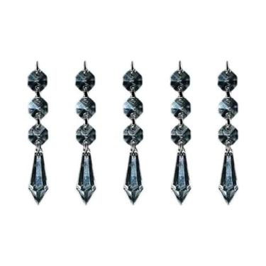 Imagem de Pingentes Acrílicos Transparentes Em Forma De Floco De Neve 5PCS Decor