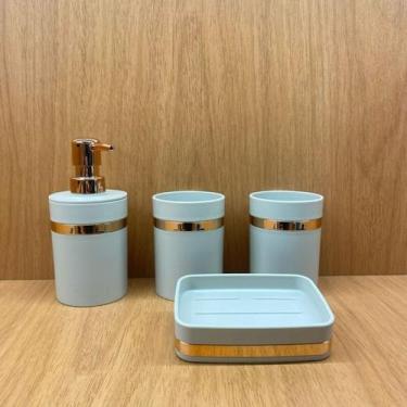 Imagem de Kit Lavabo para Banheiro C/ 4PCS Cinza/Rose MADE-WY03 - LUATEK