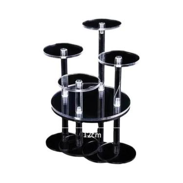 Imagem de Suporte Expositor De Joias Em Acrílico Transparente Branco E Preto Par