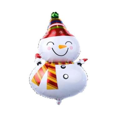 Imagem de Balão Grande De Natal Com Papai Noel E Rena Para Decoração De Festa De