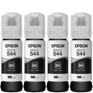 Imagem de Kit 4 Tintas Originais T544 Para L3250 L3110 L3210 L3150 L5190 Preto -