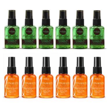 Imagem de Kit Atacado Reparador de Pontas Anti Frizz 6 Óleo Pistache 30ml e 6 Re