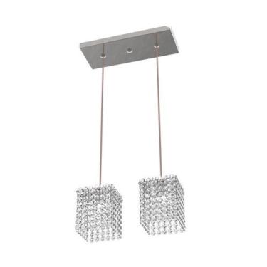 Imagem de Luminária Pendente De Cristal L30X12Cm Mesa Balcão Quarto Bancada Pass