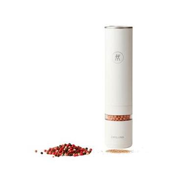 Imagem de Moedor Elétrico de Pimenta ou Sal Zwilling Enfinigy Branco: Mecanismo de Cerâmica e Design Minimalista