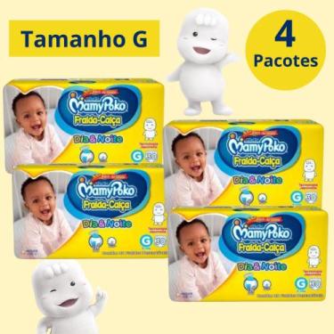 Imagem de Fralda Calça Mamypoko Dia e Noite Amarelo 4 Pacotes Tamanho G Com 30 U