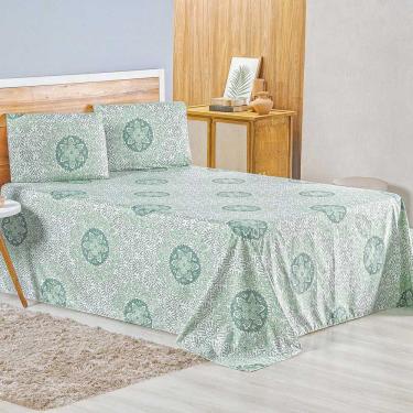 Imagem de Jogo De Lençol Lidian King 3 Peças Hiperpercal Estampado 180 Fios - Lotus