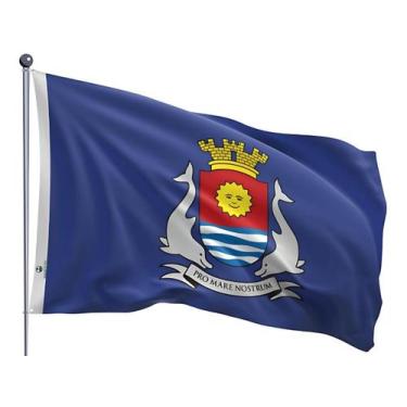 Imagem de Bandeira do Município de Guarujá Dupla Face Estampada Tamanho 70x100cm