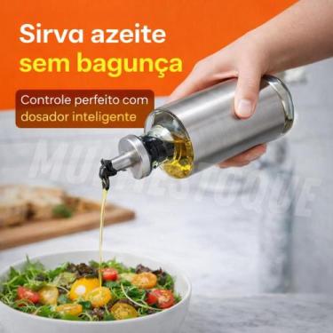 Imagem de Galheteiro Azeite ou Vinagre 300ml Aço Inox Anti Vazamento - Wincy
