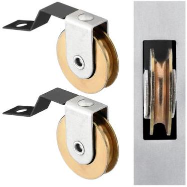 Imagem de Rolos de porta de tela deslizante Threlaco, pacote com 4, aço inoxidáv