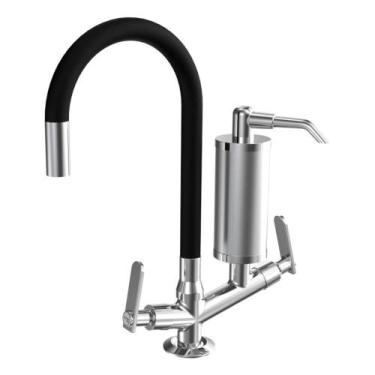 Imagem de Filtro de Mesa p/Cozinha Bica Móvel Pratic Colorflex Black Pratic DN15