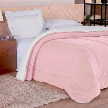 Imagem de Coberdrom Solteiro Manta Soft E Sherpa Pele De Carneiro Edredom Luxo -