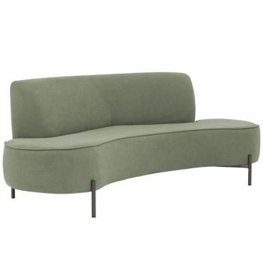 Imagem de Sofá Orgânico 2 Lugares 150cm Argos Pés Titânio Linho Verde - Nexta Casa