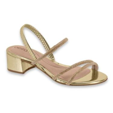 Imagem de Sandalia Feminina Beira Rio Conforto Salto Baixo Bloco Festa Chic Elás