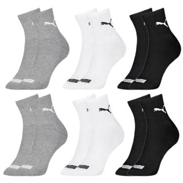 Imagem de Kit 6 Pares Meias Puma Cano Médio Adulto Algodão Original, Sortido, 39