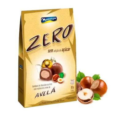 Imagem de Bombons Montevérgine com Recheio de Avelã Zero Açúcar 80g