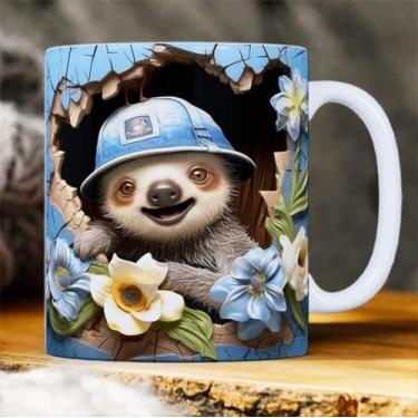 Imagem de Caneca Porcelana Animais 3D - Live, Borb Branca