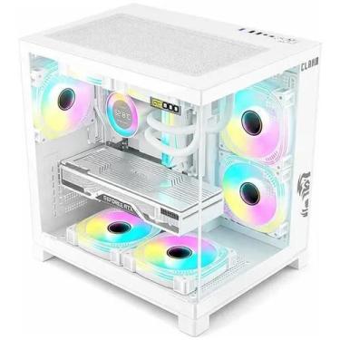 Imagem de Gabinete Gamer Aquario Clanm Grodd Snow Lateral De Vidro Branco