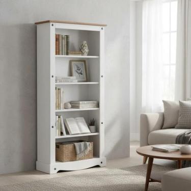 Imagem de Estante Multiuso Em Madeira Maciça - moblix, Branco