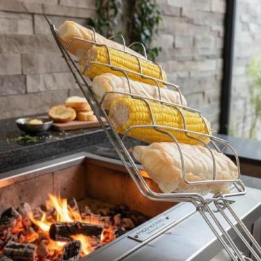 Imagem de Grelha De Churrasco Para Pão De Alho E Milho - Durelly