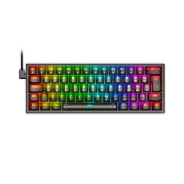 Imagem de Teclado Mecânico Gamer Redragon Fizz RGB Clear Switch Crystal USB Pret