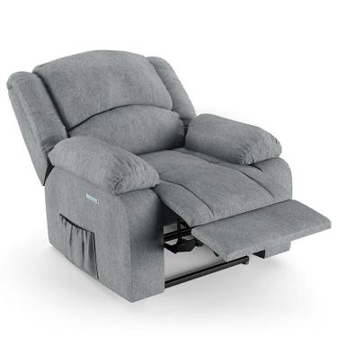 Imagem de Poltrona Do Papai Reclinável Pietra Elétrica Led Fh9 Linho Cinza - Mpozenato