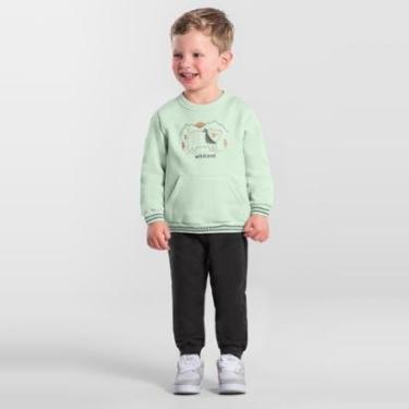 Imagem de Conjunto infantil menino em moletom de ursinho Brandili-Masculino