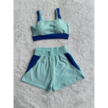 Imagem de Conjunto Fitness Short e Top bojo Removivel Roupa Academia - PIJAMAS V
