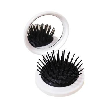 Imagem de Escova De Cabelo Portátil Dobrável Pequena Para Mulheres Com Espelho, 