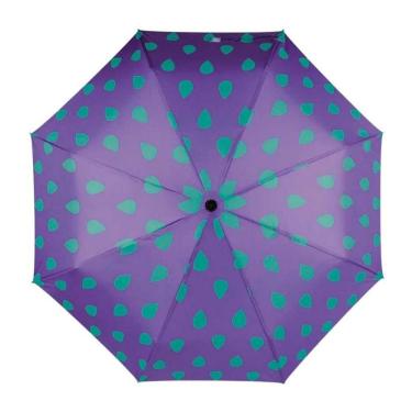 Imagem de Sombrinha Mor Fun - Gota em Poliéster 1,10M Roxo Telescópica Dobrável com Haste em Aço e Cabo Emborrachado Adulto