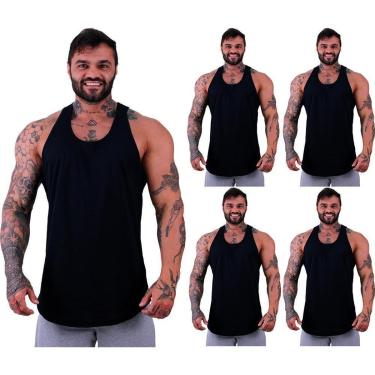 Imagem de Kit 5 Regatas Longline MXD Conceito Slim Cores Básicas e Mescladas Lisas-Masculino