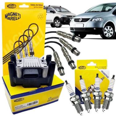Imagem de Kit Cabo + Bobina + Velas Fox Crossfox Spacefox 1.0 1.6 Flex - MAGNETI
