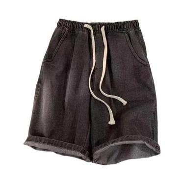 Imagem de Shorts Jeans Vintage Masculinos De Verão, Corte Solto, Estilo Hip-hop 