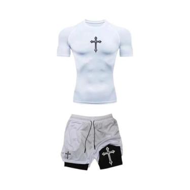 Imagem de Conjunto De Roupas De Compressão Para Corrida Masculina De Verão, T-sh