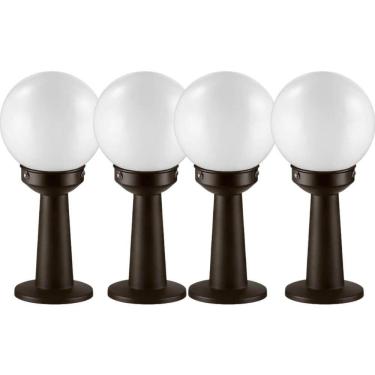 Imagem de Jogo 4 Luminárias de Chão Jardim 43cm Balizador Globo Bivolt Dital Iluminação Decorativa
