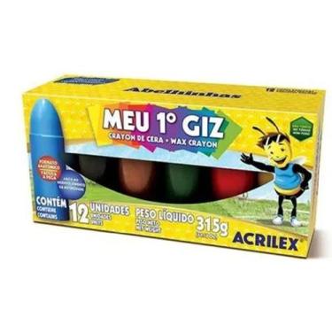 Imagem de Giz De Cera Meu Primeiro Giz Com 12 Cores Diversas - acrilex
