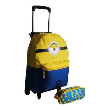 Imagem de Kit Mochila Minions Infantil Escolar Rodinhas Aulas Estojo - Clio