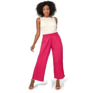 Imagem de Calça Pantacourt Feminina Modelagem Soltinha - Rovitex, Rosa, GG